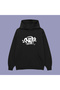 Synaworld Unisex Oversize Black Cotton Hooded Printed Sweatshirt Hoodie