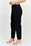 Women Regular Fit Plain Straight Leg Pants, Black - 3