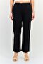 Women Regular Fit Plain Straight Leg Pants, Black