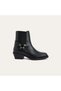 Women's Black Buckle Leather Boots - 2