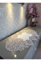 French Lace Mila Model Linen Gardenia Luxury 3-Piece Runner Living Room Coffee Table Cover - 2