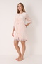 Women's Bamboo Cotton Velvet Zippered Winter Dress / Cream 3491 - 4