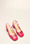 Fuchia Patent Leather Buckle Women's Heels