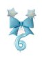 Blue Color Star Bow Number Foil Balloon Set Age 6