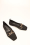 Black Knitted Women's Ballerinas - 2