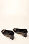 Black Patent Buckled Women's Heeled Shoes - 4