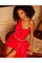 Swallow Neck Detachable Skirt Belted Evening Dress - 2