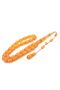 Hakan Turan Signed Capsule Cut Light Orange Crimped Amber Prayer Beads - 2