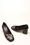 BLACK SKIN BUCKLE WOMEN HEELS - 4