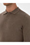 Mink Melange Slim Fit Polo Neck Basic Knit Sweater 50315405-Vr174 - 7