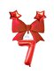 Red Color Star Bow Number Foil Balloon Set 7 Years Old