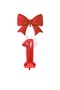 Red Color Bow Number Foil Balloon Set Age 1