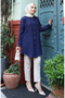 Buttoned Tunic 0147-05 Navy Blue - 3