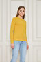 Women's Crew Neck Long Sleeve Basic T-Shirt - 100% Cotton Casual T-Shirt - Mustard - 5