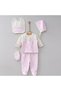100% Cotton 5 Piece Tiny Tulip Embroidered Baby Girl Newborn Hospital Discharge Set - 5