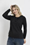Shardonlu Winter Viscose Fabric Button Detailed Mini Slit Combed Cotton Blouse with Elastic Sleeves - 6