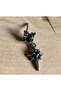 Special Design Black Zircon Stone Dangle 316L Stainless Tarnish Free Steel Earrings - 3