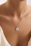 Steel 22K Evil Eye Daisy White Enamel Necklace 45 cm |   Gold Color Non Tarnish Women Jewelry Steel Necklace - 6