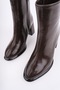 Women's Vardola Platform Sole Wrinkled Patent Leather Thick Heeled Boots - 7