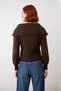 Women's Ecru Turn-Down Collar Regular Fit Acrylic Knitwear Sweater Long Sleeve for Winter Stylish and Comfortable Wear - 4