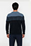 Men's Fitted Crew Neck Long Sleeve Color Block Acrylic Knit Sweater Ideal for Everyday Chic - 4
