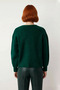 Women's Gray Oversized V-Neck Knit Sweater Comfortable Low-Sleeve Ribbed Woven Winter Offers Elegance Quality - 4