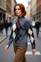 Women's Oversized Diamond Patterned Stand Collar Knit Sweater Low Sleeve Comfortable Long Length Winter Stylish Outfits