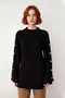 Women's Regular Fit Crew Neck Thessaloniki Knitwear Sweater Spanish Sleeve Stylish Look with Button Details - 2