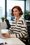 Women's Oversized Polo Neck Striped Knit Sweater Is a Must-Have for Winter and Autumn Outfits with Its Comfortable Texture - 3