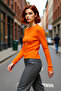 Women's Fitted Crew Neck Long Sleeve Basic Knit Sweater Elegant Touch to Spring Autumn Chic
