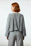 Women's Cropped Regular Fit Double-Sided Ribbon Tie Low Arm Thessaloniki Knit Acrylic Knitwear Sweater - 4