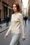 Women's Fitted Crew Neck Long Sleeve Ribbed Knit Sweater Casual Stylish and Comfortable Style High Quality