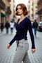 Women's Fitted Double-Breasted Collar Lace-Up Knitwear Top Is a Stylish and Comfortable Choice for Modern Daily Outfits