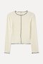 Women's Ecru Fitted Sweater with Stitching Detail - 5