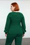 Women's Fitted Fit Heart Neckline Long Raglan Sleeve Ribbed Knitwear Sweater Casual Stylish Acrylic Woven - 4