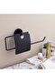 Covered Paper Towel Holder for Bathroom Toilet Kitchen Wall Mounted Screw Mounting Modern Accessory Black - 4