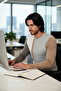 Fitted Fit Crew Neck Color Block Long Sleeve Basic Textured Knit Sweater for Men Good Quality - 3