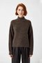 Women's Gray Oversized Knitwear Sweater with Stand Collar and Low Arm Detail Stay Comfortable and Stylish in Winter Quality - 2
