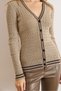 Women's Stone Stripe Detailed Hair Knitwear Cardigan Hrk-19000428 - 5