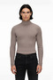 Men's Fitted Turtleneck Ribbed Knit Sweater Ideal for Winter Days Offering Elegance and Comfort - 2