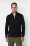 Men's Regular Fit Plain Zippered Stand Collar Knitwear Sweater Is the Perfect Choice for Winter Cold Weather Elegance. - 2