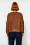 Women's Oversized Crew Neck Long Sleeve Foil Printed Knit Sweater Winter Season Casual Chic - 4