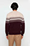 Men's Fitted Ethnic Patterned Crew Neck Knit Sweater Ideal for Winter Days a Stylish and Comfortable One - 4