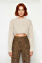 Women's Basic Regular Fit Crew Neck Knitwear Super Crop Long Sleeve Sweater for Everyday Chic - 2