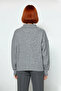 Women's Oversized Polo Neck Low Sleeve Ribbed Knit Sweater Winter Casual Chic Comfortable - 4