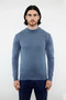 Men's Fitted Fit Stand Collar Cotton Acrylic Blend Long Sleeve Knitwear Sweater Ideal for Everyday Chic - 2