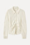 Women's Off-White Draped Long Sleeve Shirt - 5