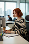 Women's Oversized Crew Neck Zebra Patterned Acrylic Knit Sweater Is a Must-Have for Winter Outfits - 3