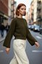 Women's Oversize Gray Acrylic Thessaloniki Woven Super Crop Spanish Sleeve Knitwear Sweater into Your Daily Style