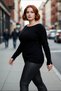 Women's Plus Size Boat Neck Button Detail Sleeve Slim Knitwear Sweater Stylish and Comfortable for Winter Days